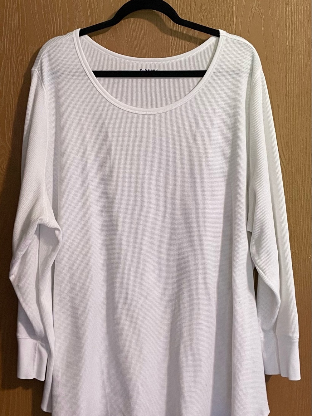 Old Navy White Waffle Knit Scoop Neck Top